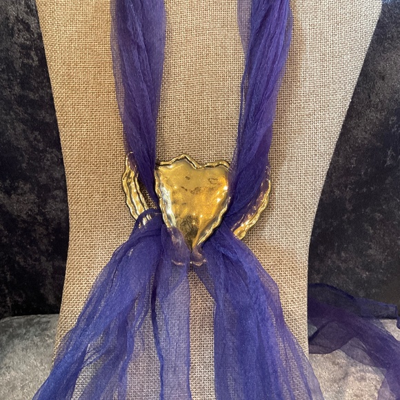 Vintage Polished Brass Buckle Style Scarf Slide - Picture 1 of 4